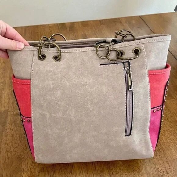 Boho Dreamcatcher Handbag Rustic Western Studded Shoulder Purse Bag - Picture 7 of 15